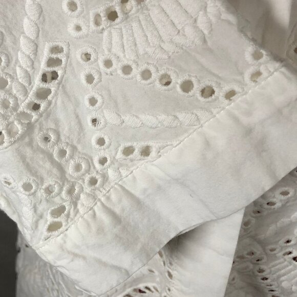 Chico’s White Cotton Eyelet Tunic Top – Coastal Grandma Chic, Boho Resort Style - Picture 7 of 12